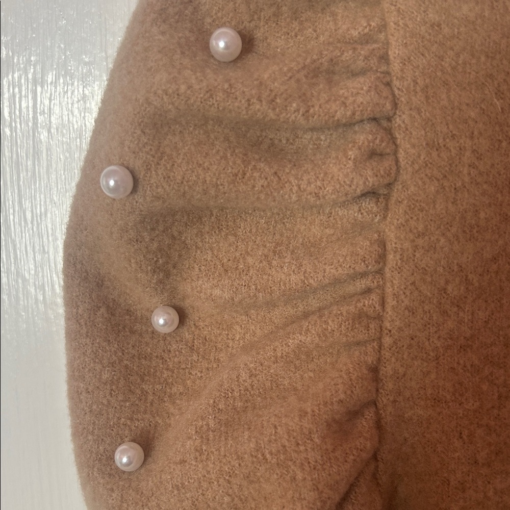 Pomander Place from Tuckernuck Pearl-Embellished Puff Sleeve Sweater - Camel - Picture 3 of 3